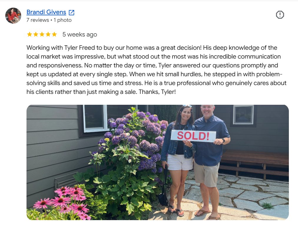 Google Review for Tyler Freed